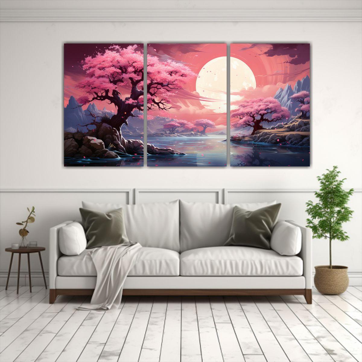 Pinturas Decorativas De Tela Conceptual: Bosque 150x75 Cm-2