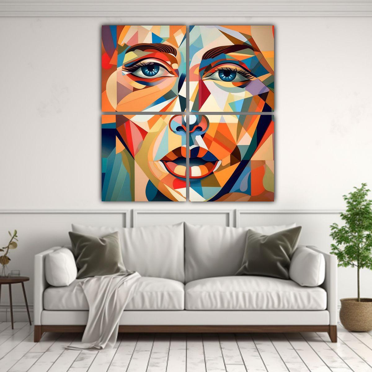 Cuadro Decorativo Abstracto Con Coloridas Formas 180x180 Cm-2