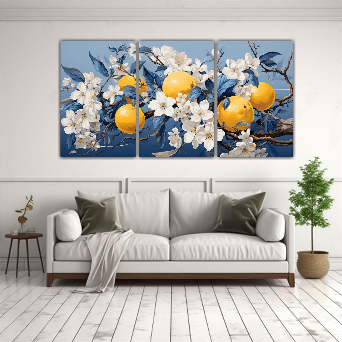 Set 3 Telas Bastidor Decoración Expresividad 120x60 Cm-2