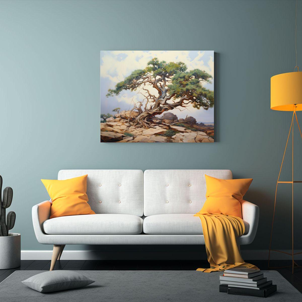 Pintura Abstracta Detallada En Estilo óleo De Un árbol En  50x40cm-2