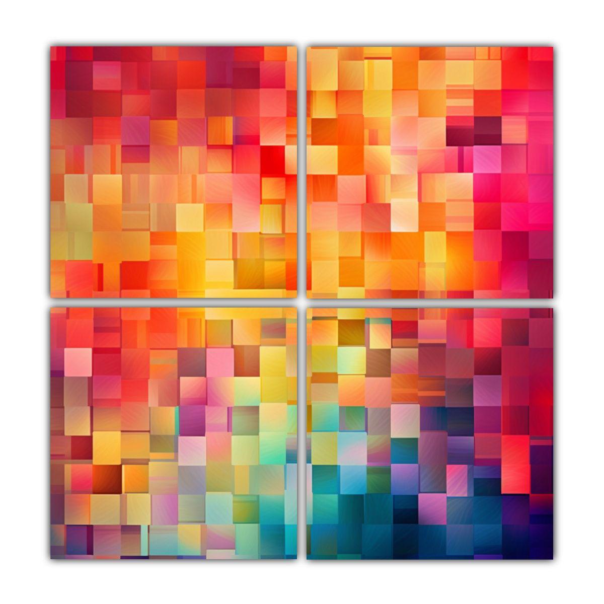 4 Lienzos Fotografía Relieve Geométrico 160x160 Cm-0