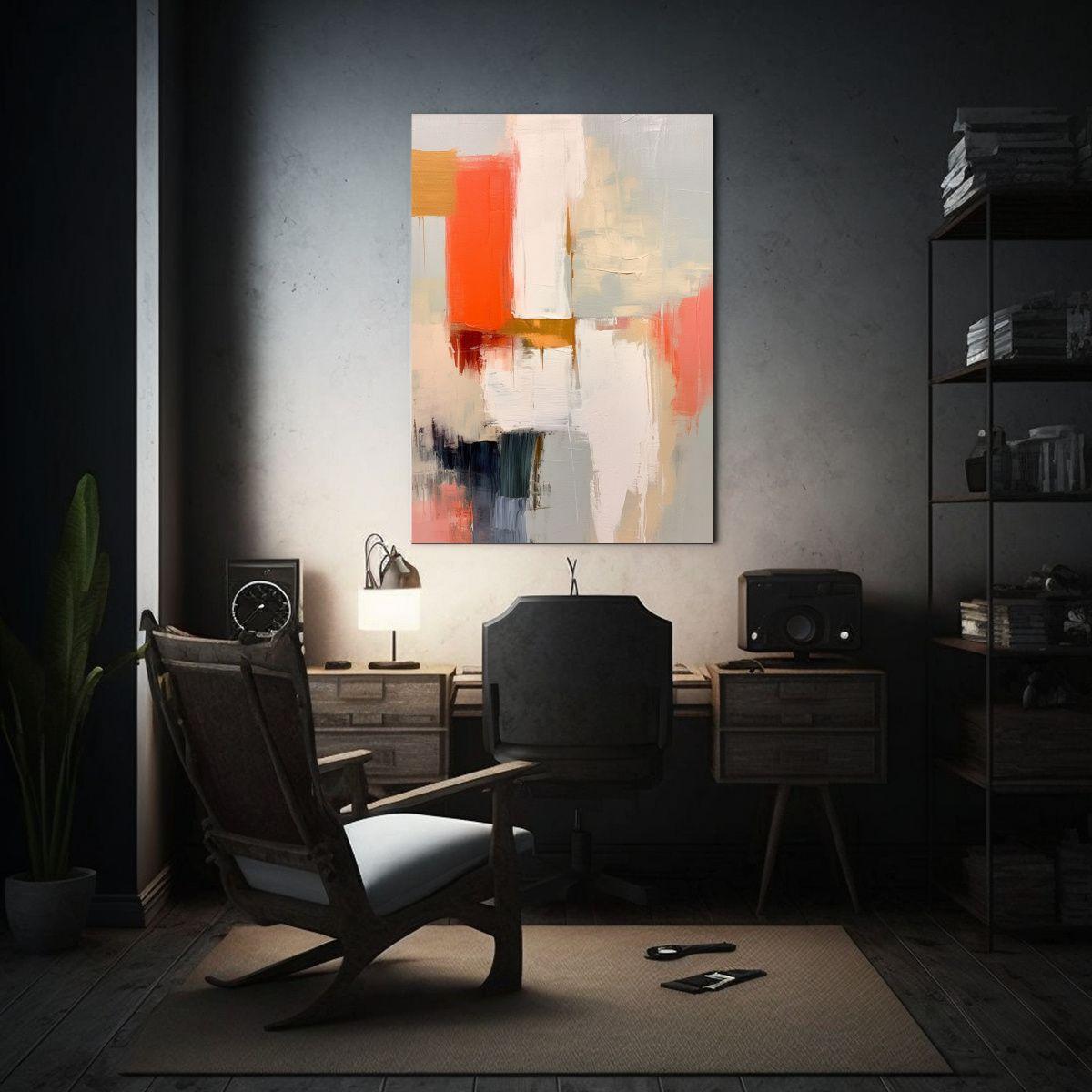 Cuadro Minimalista De óleo En Lienzo Con Colores 30x45cm-2