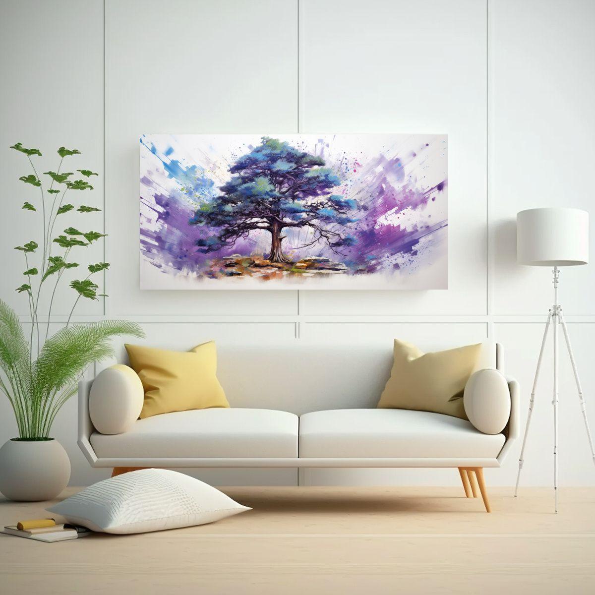Pintura Abstracta De Un Pino Escocés En Colores 140x70cm-2
