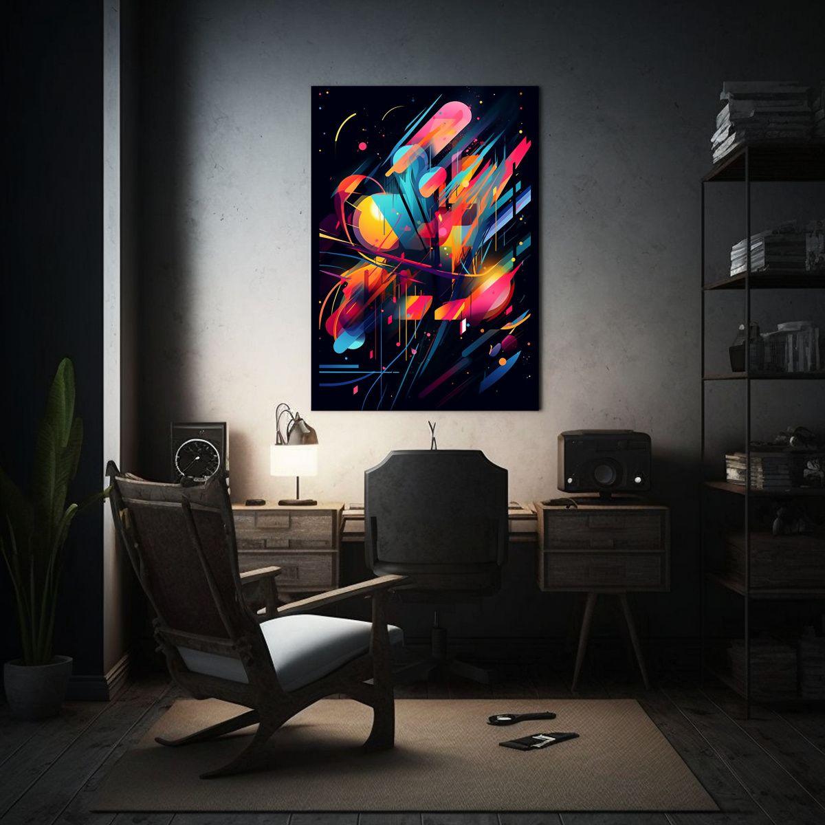 Lienzo De Tela Imagen Mural Abstracto En Colores 50x65cm-2