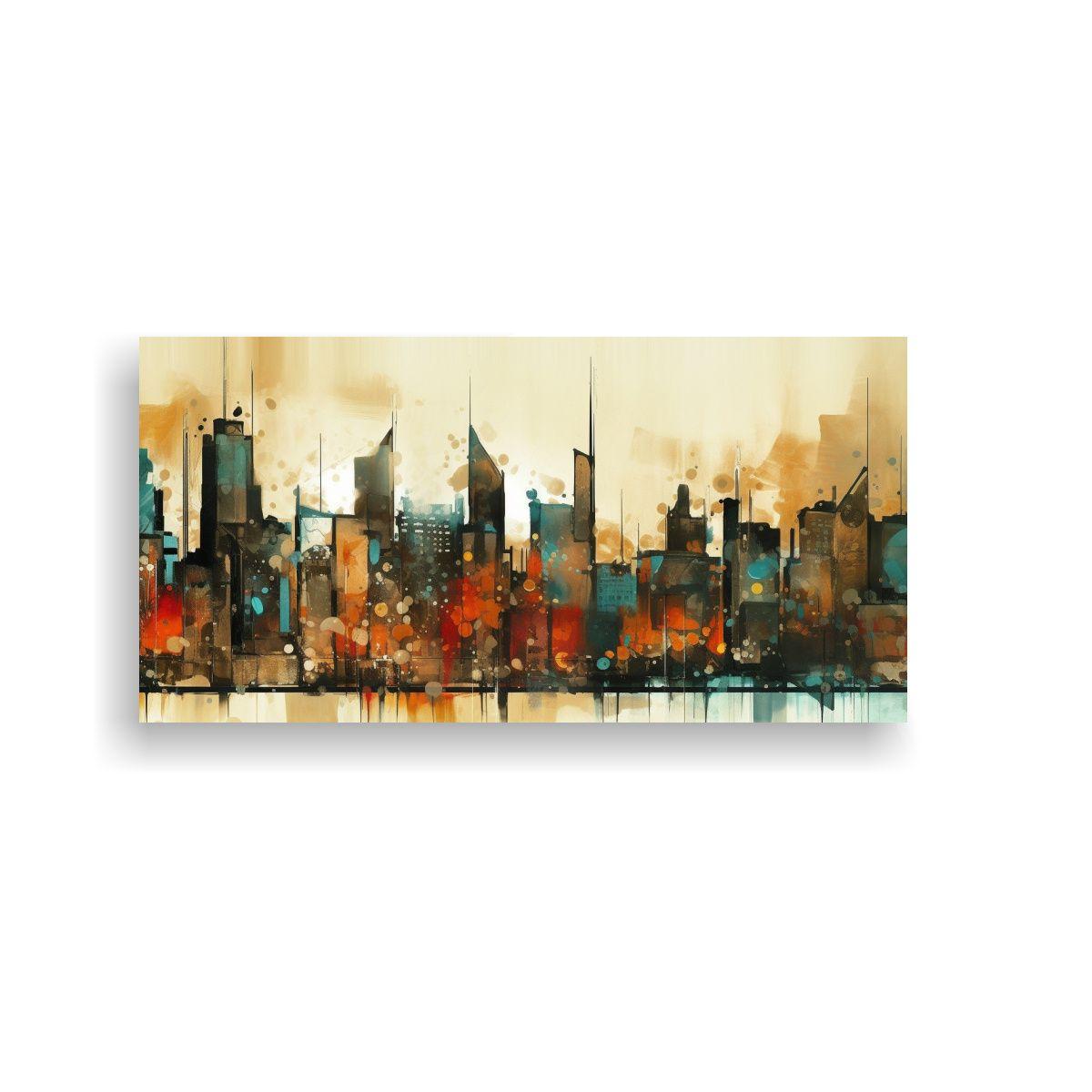 Cuadro Abstracto Urbano De Bruselas: Inspiración 80x40cm-0