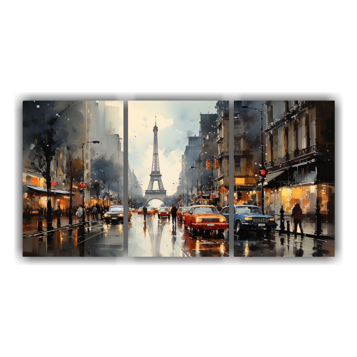 Tríptico Decorativo De Pinturas De Nueva York 90x45 Cm-0