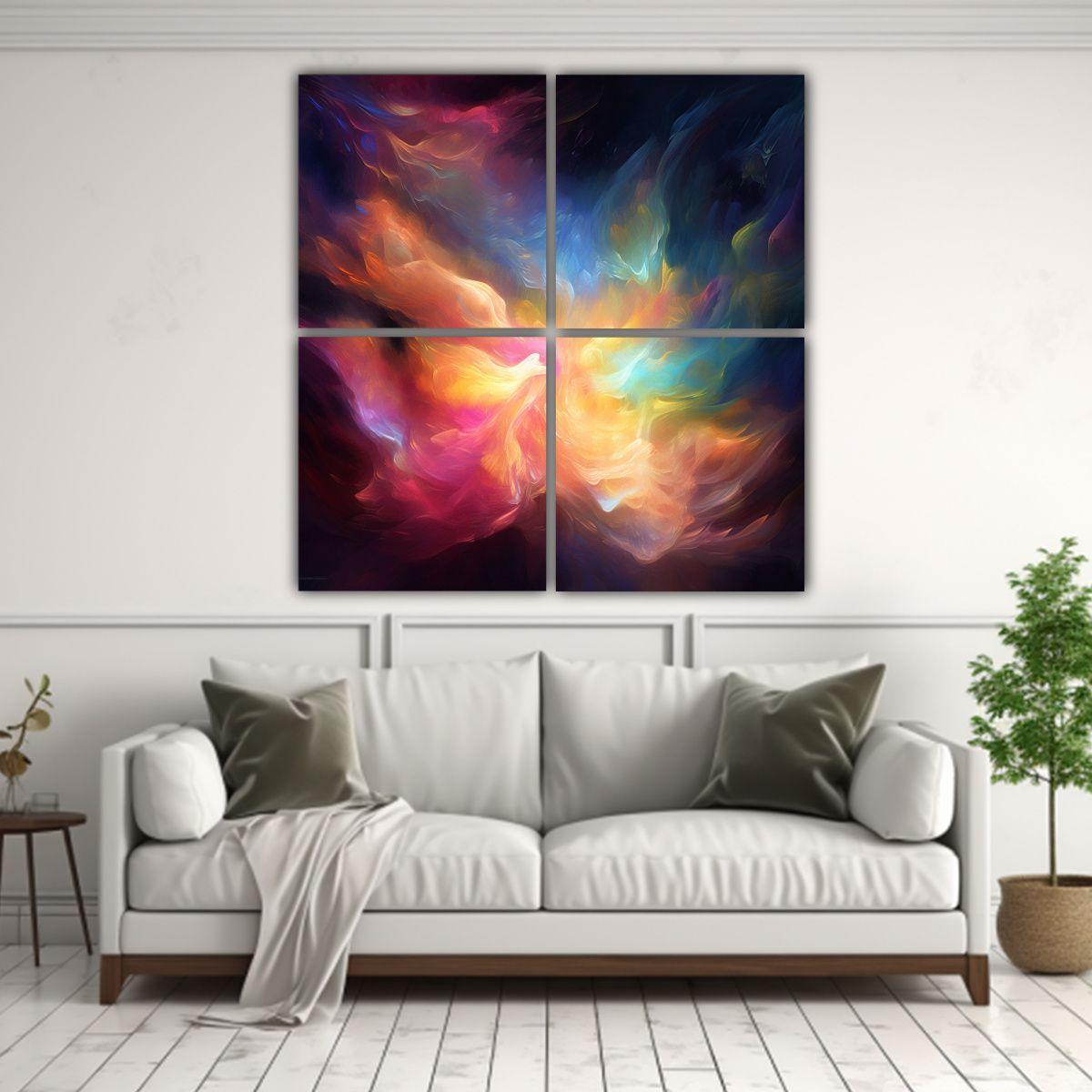 Cuatro Pinturas Abstractas Con Detalles Hermosos 160x160 Cm-2