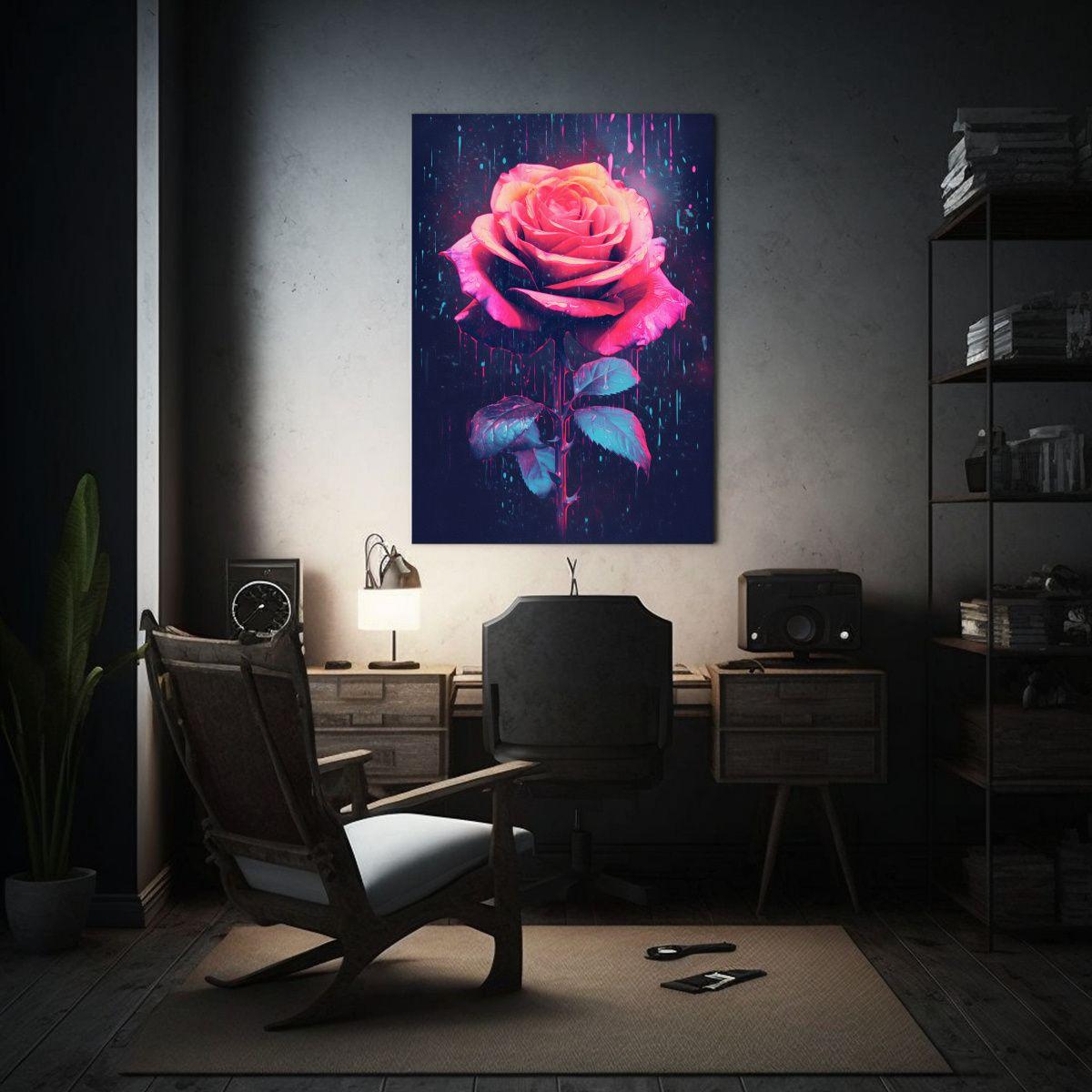 Pintura Decorativa En Estilo Vaporwave Y Glitch 60x90cm-2