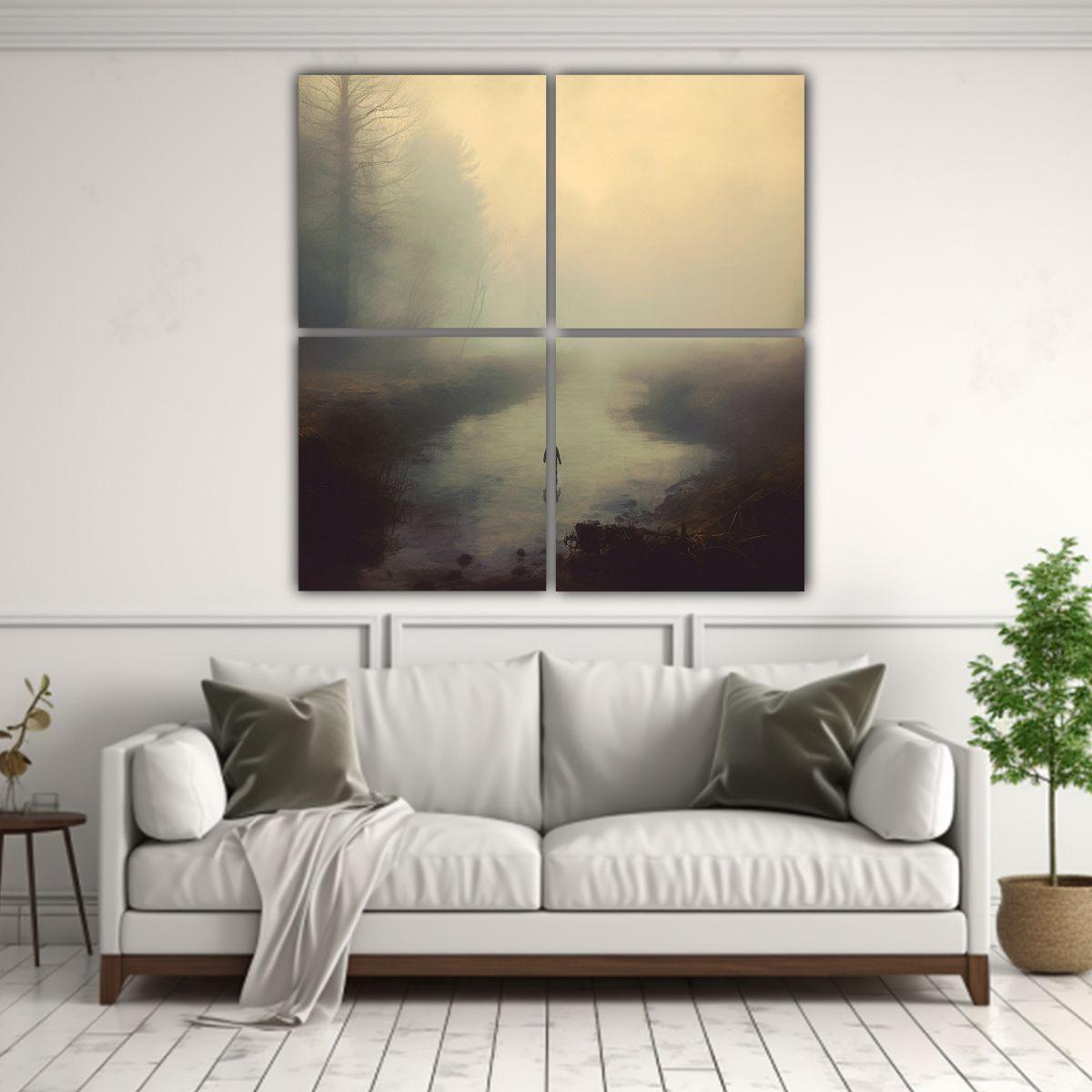 Arte En Bastidor Decorativo: Cuatro Telas Obra 200x200 Cm-2