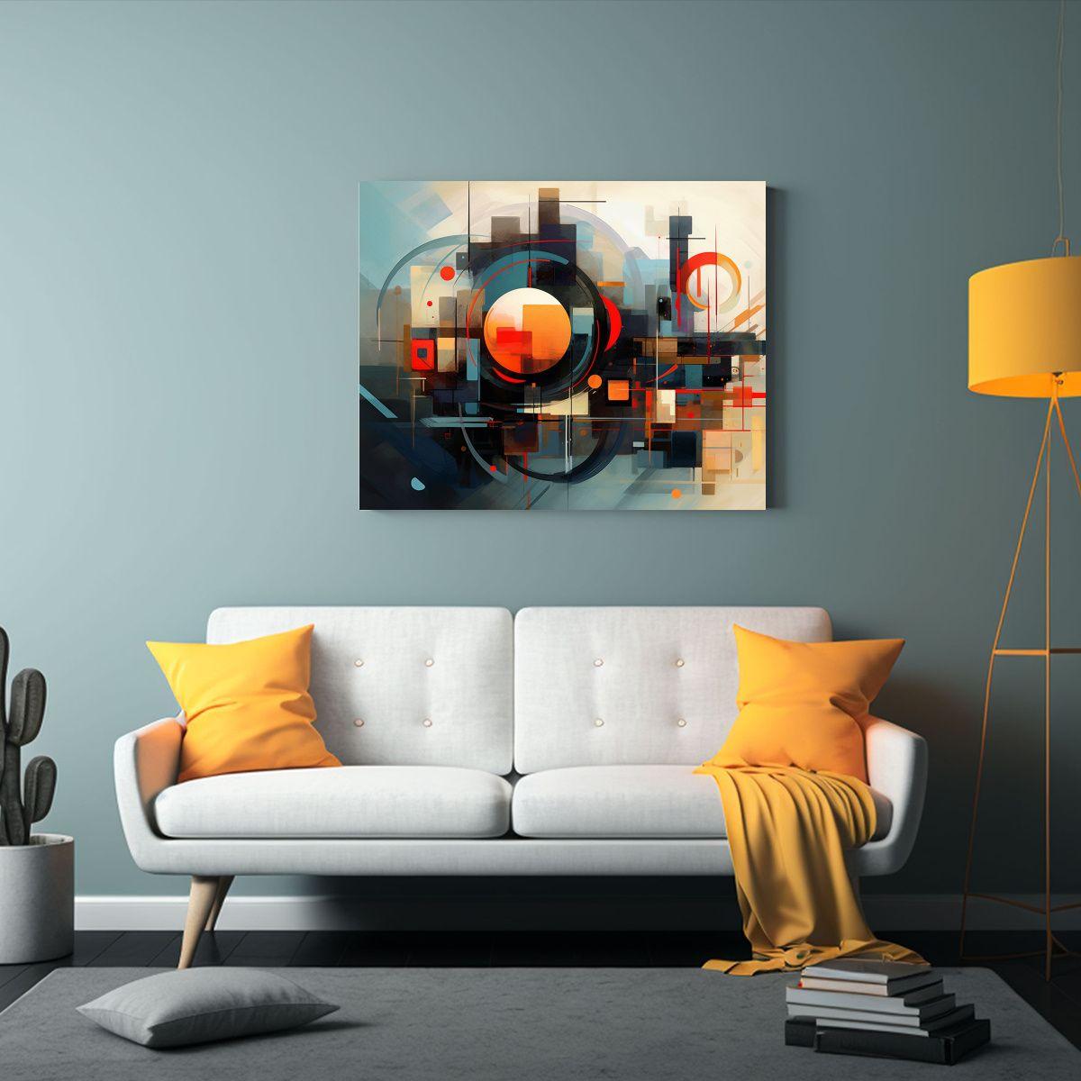 Lienzo De Tela Abstracto Equilibrando La Expresividad 90x60cm-2