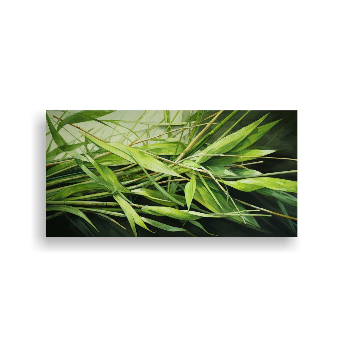 Pintura Abstracta Detallada De Hierbas Lemongrass 40x20cm-0