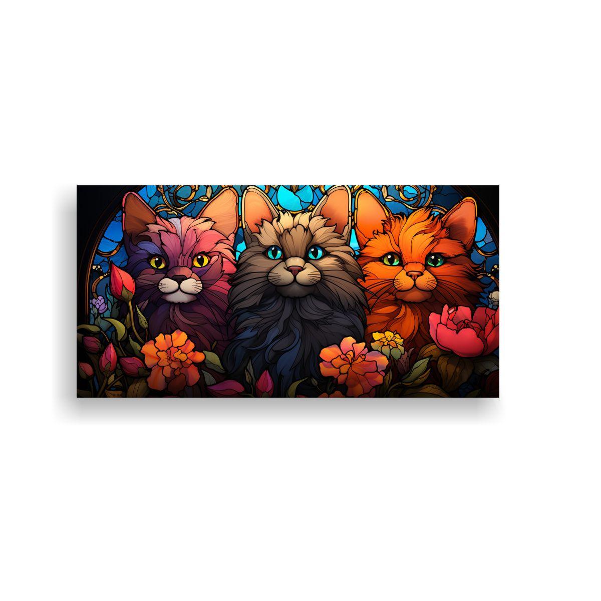 Pinturas Digitales De Gatos Adorables Estilo 100x50cm-0