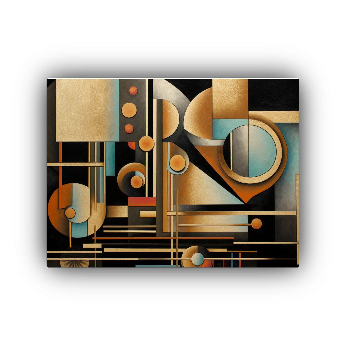 Cuadro Abstracto Inspirado En El Movimiento Art Deco, Obra M 60x40cm-0