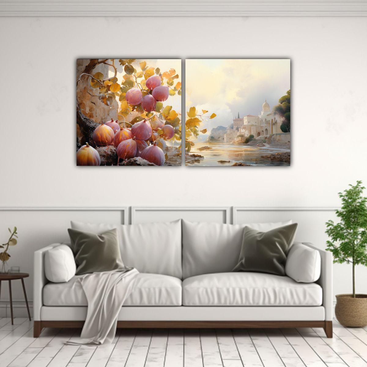 Pintura Abstracta De árbol Higuera En Colores 140x70 Cm-2