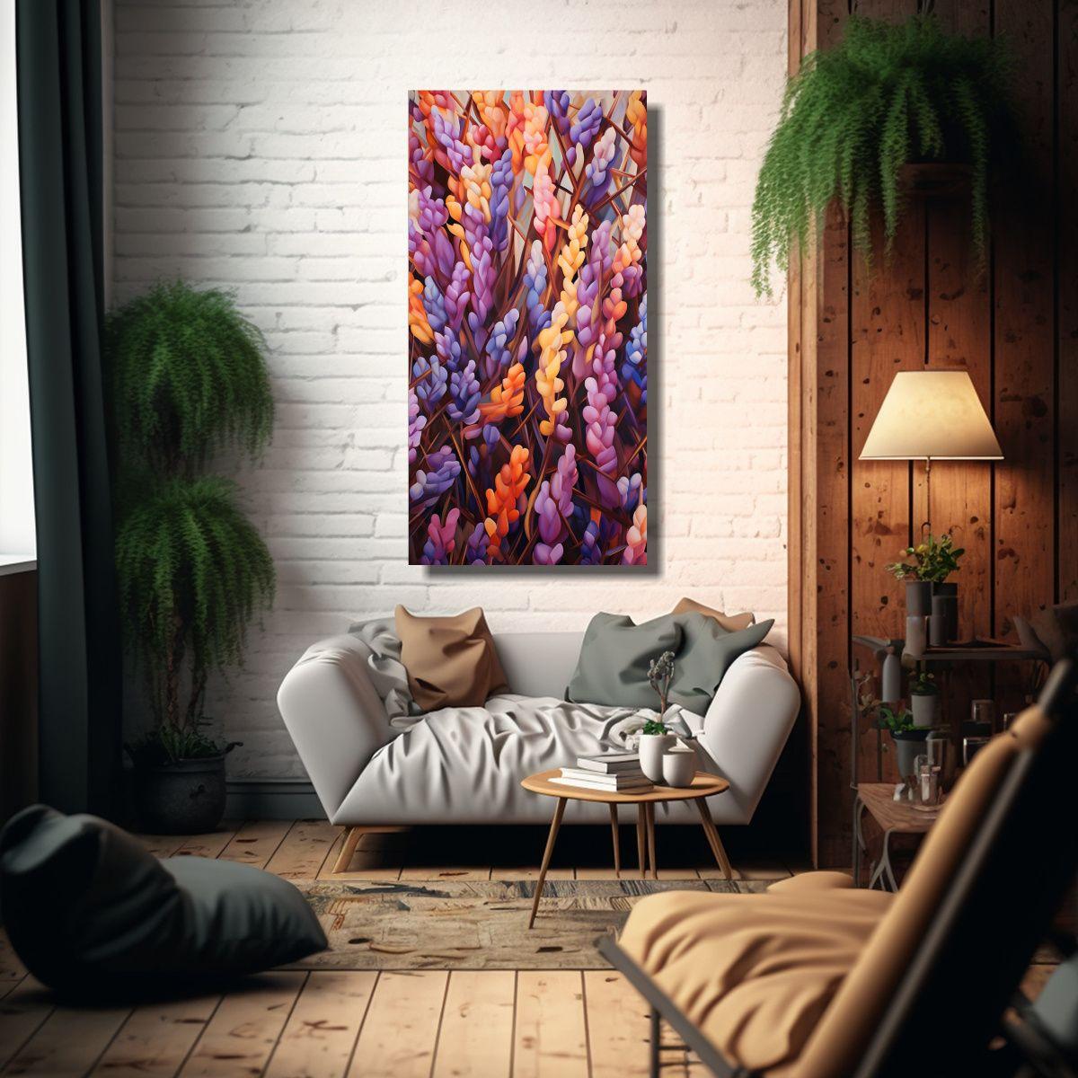 Cuadro Abstracto De Granos De Lupino Con Efecto 50x100cm-2