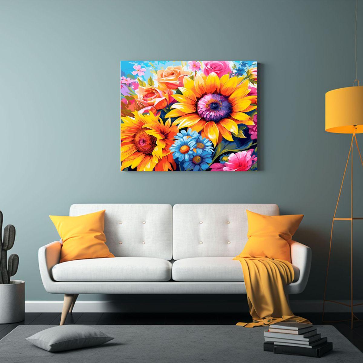 Tela En Bastidor Acuarela Armonía: Sumérgete En Un Mundo D 50x40cm-2