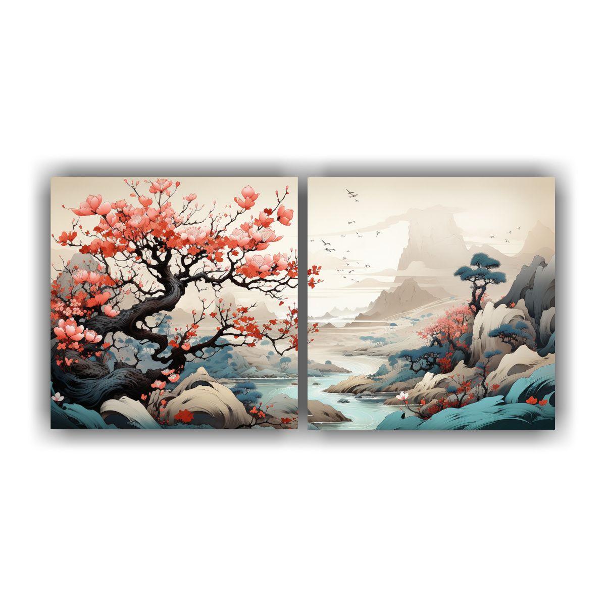 Cuadro Lienzo Composición Equilibrada De Árbol 100x50 Cm-0