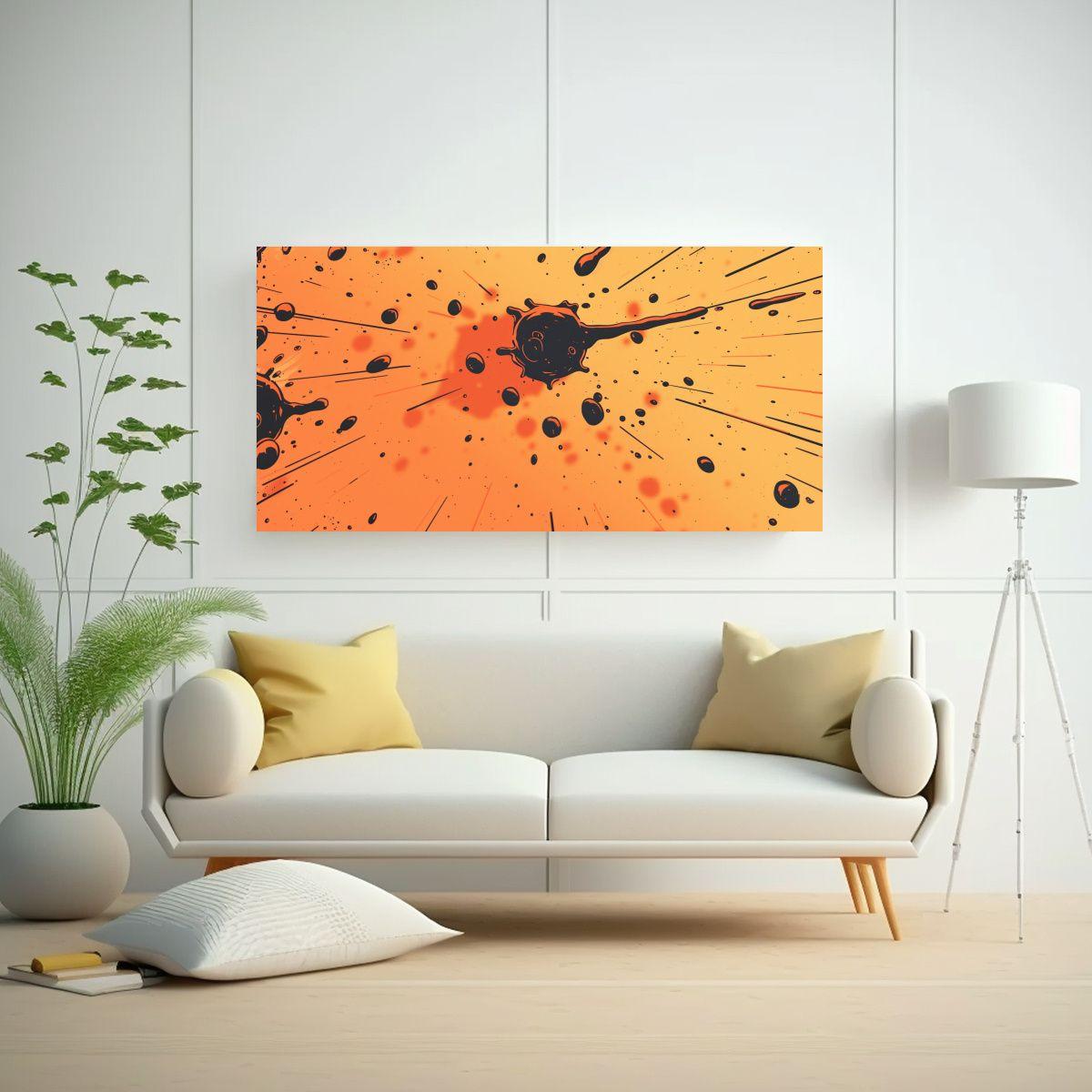 Pintura Lienzo Tela Ambiente Abstracción Estilo 40x20 Cm-2