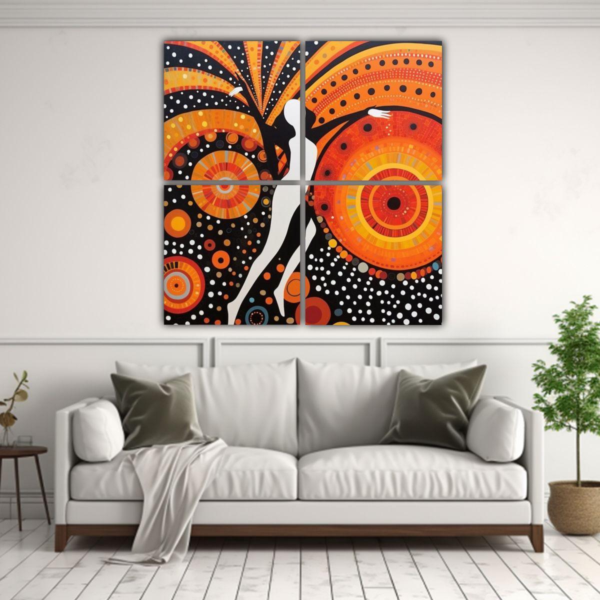 Cuatro Artes Vanguardia Llamativo Pintura 160x160 Cm-2