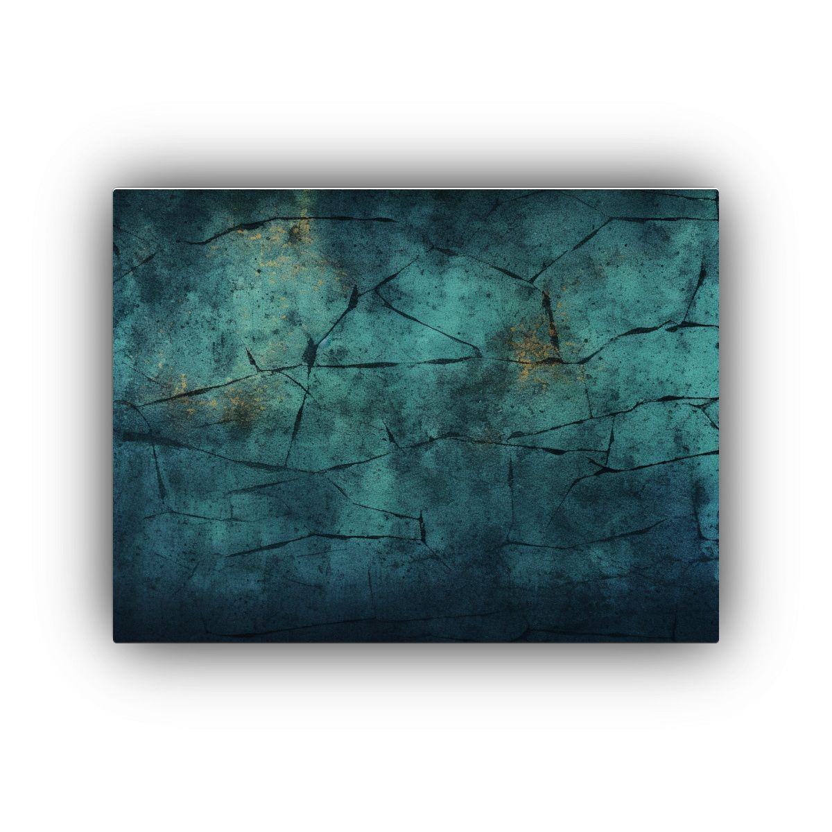 Lienzo De Tela Grunge Azul Marino Y Verde Para Decoración H 40x30cm-0