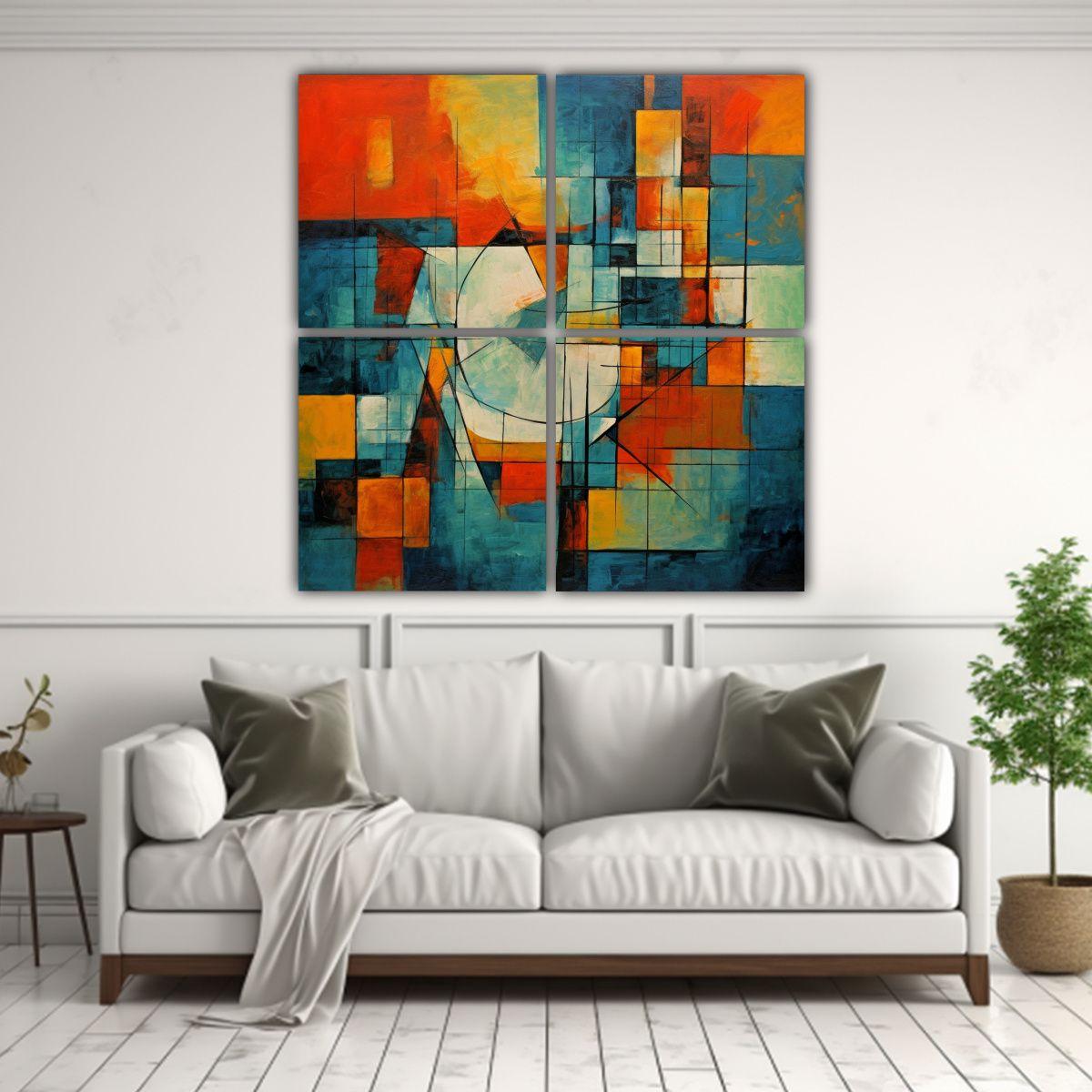 Pinturas Decorativas Abstractas De Pared Elegantes 80x80 Cm-2