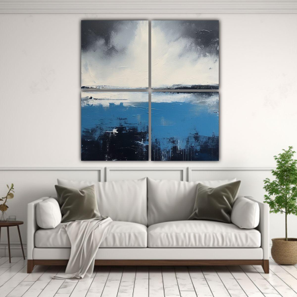Pinturas Abstractas Temática Paisaje Minimalista 160x160 Cm-2