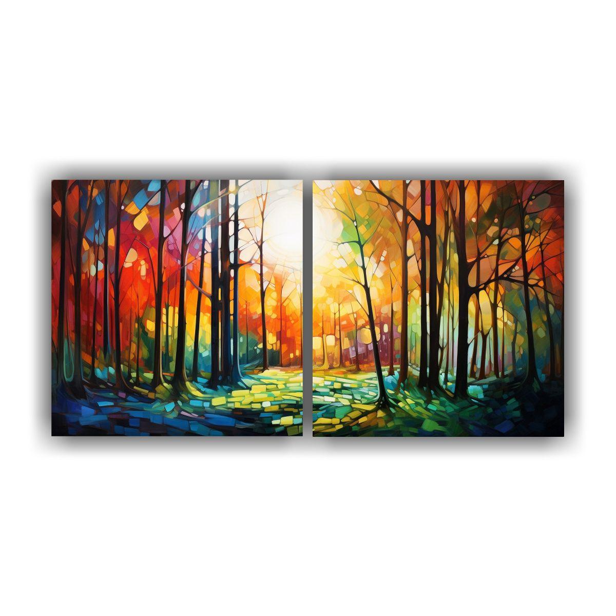 Pinturas Decorativas Abstractas De Bosque 40x20 Cm-0