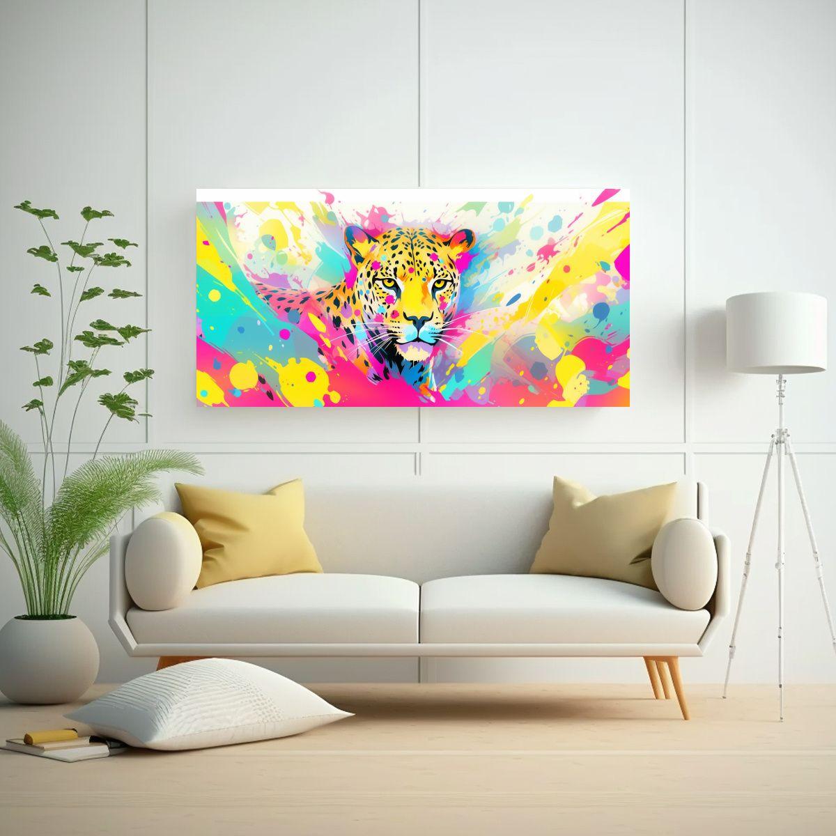 Lienzo De Tela Resistente A Leopardos En Colores 140x70cm-2