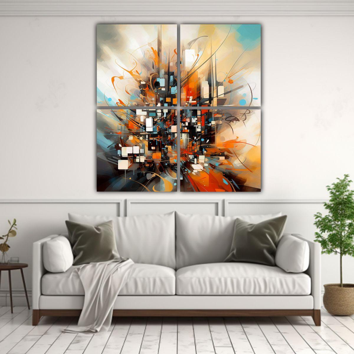 Cuatro Artes De Pared Fotografía Armonía 80x80 Cm-2