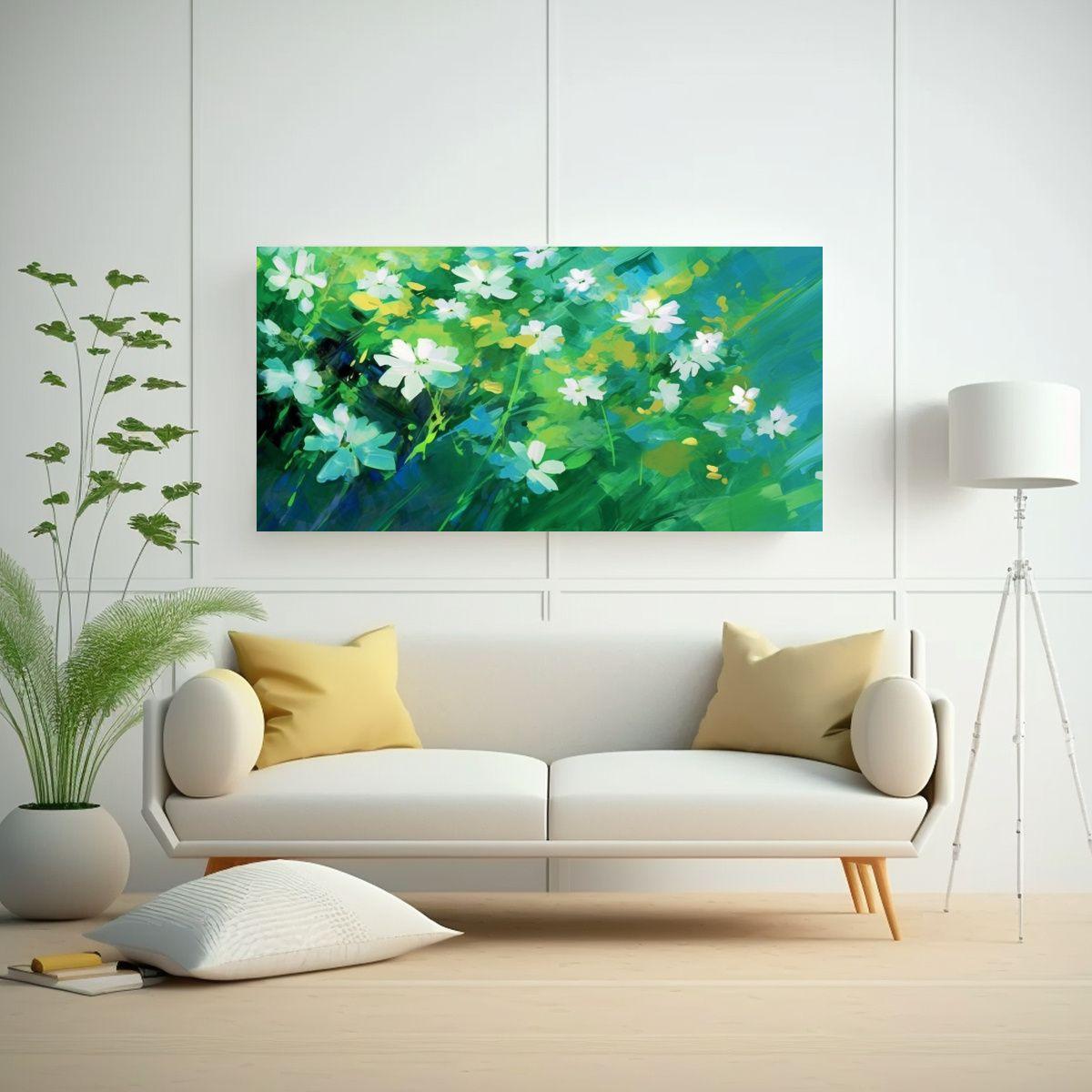 Pintura De Arte De Pared Con Diseño De Flores 120x60 Cm-2