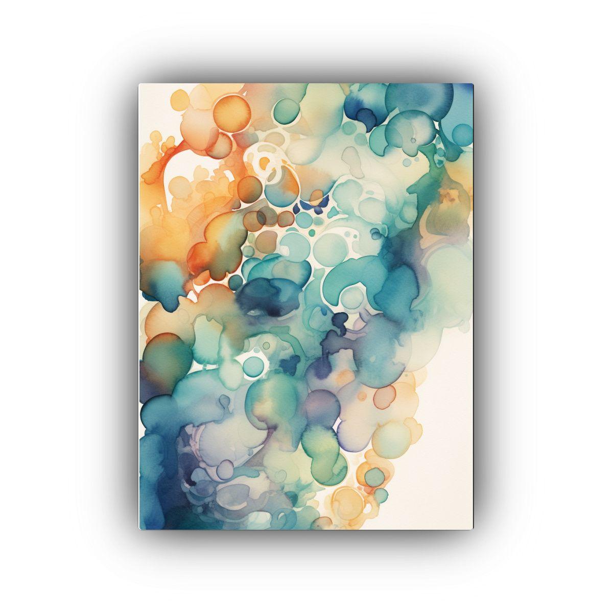 Pintura En Bastidor De Tela Con Textura Acuarela 50x75cm-0