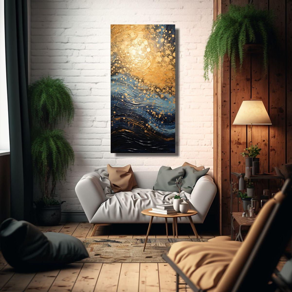 Tela En Bastidor Punto Luminoso Estética 50x100cm-2
