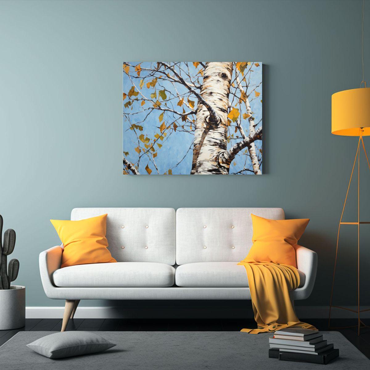 Pintura De Arte De Pared Árbol Aspen Estilo óleo Abstracto 45x30cm-2