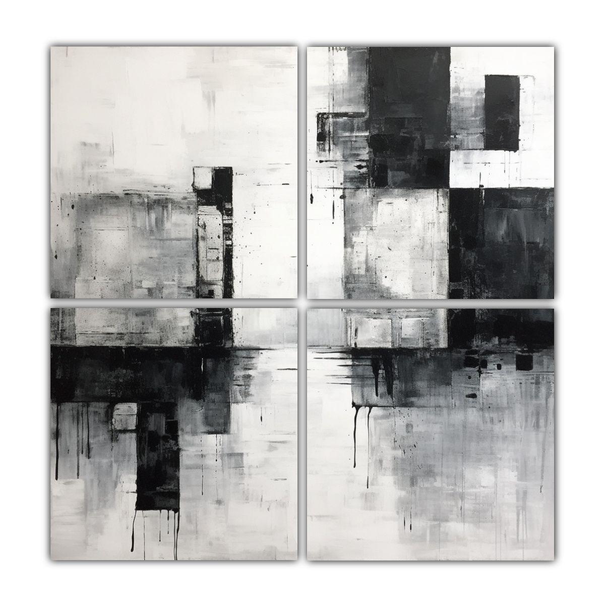 Cuatro Artes Tema Impactante: Pintura Abstracta 160x160 Cm-0