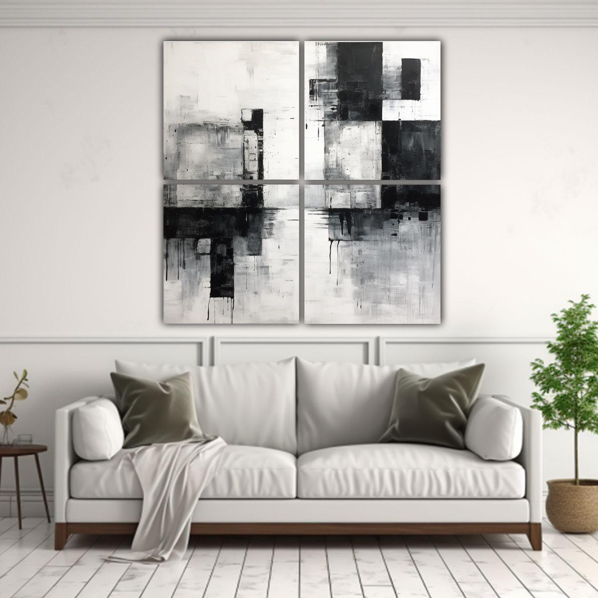 Cuatro Artes Tema Impactante: Pintura Abstracta 160x160 Cm-2
