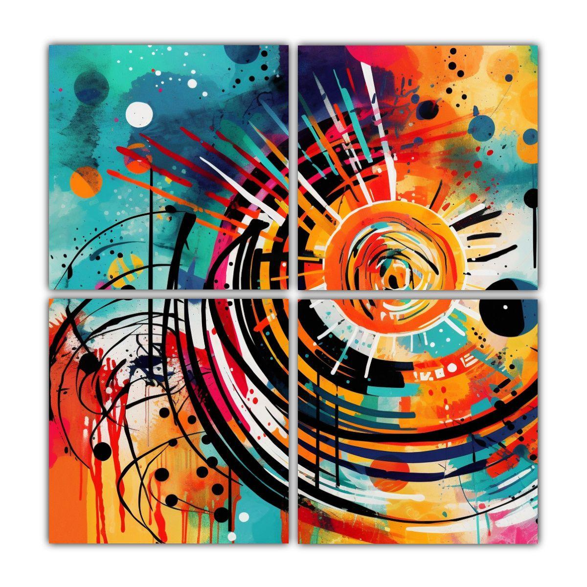 4 Diseños Modernos De Arte De Pared En Lienzo 180x180 Cm-0
