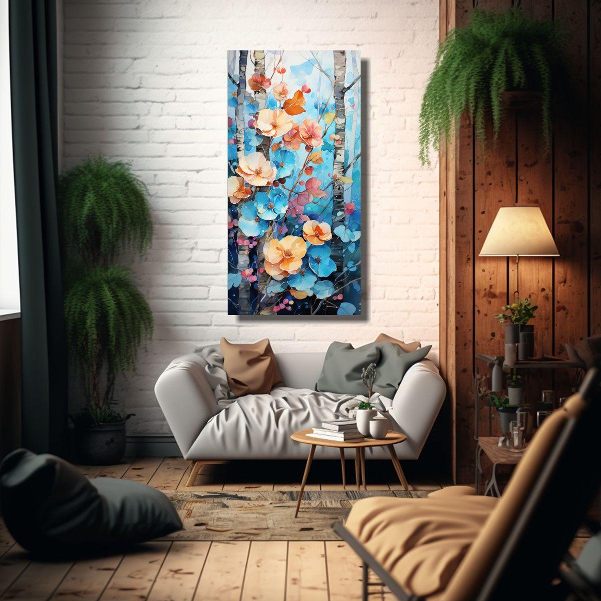 Cuadro De Detalles Intrincados: Árbol De Abedul 80x160cm-2