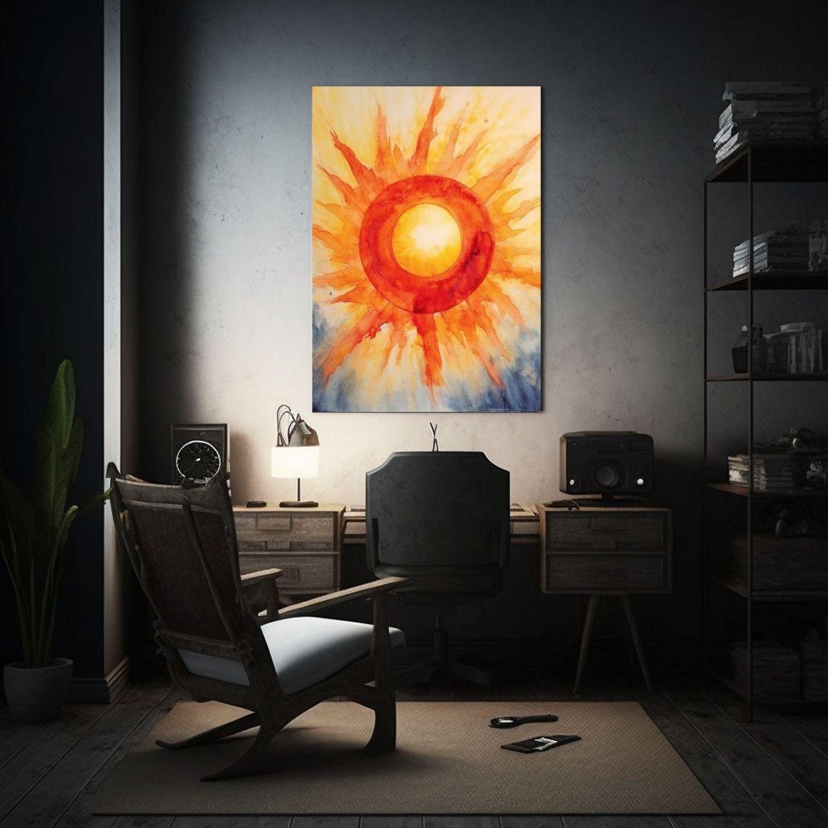 Cuadro Decorativo Belleza Pintura Del Sol En 80x120cm-2
