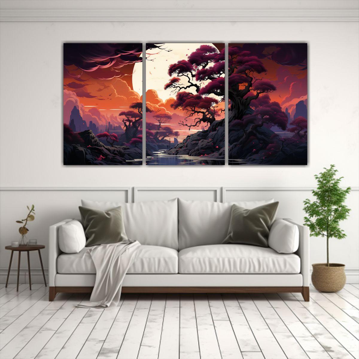 Pintura Decorativa Tres Canvas Vanguardia 60x30 Cm-2