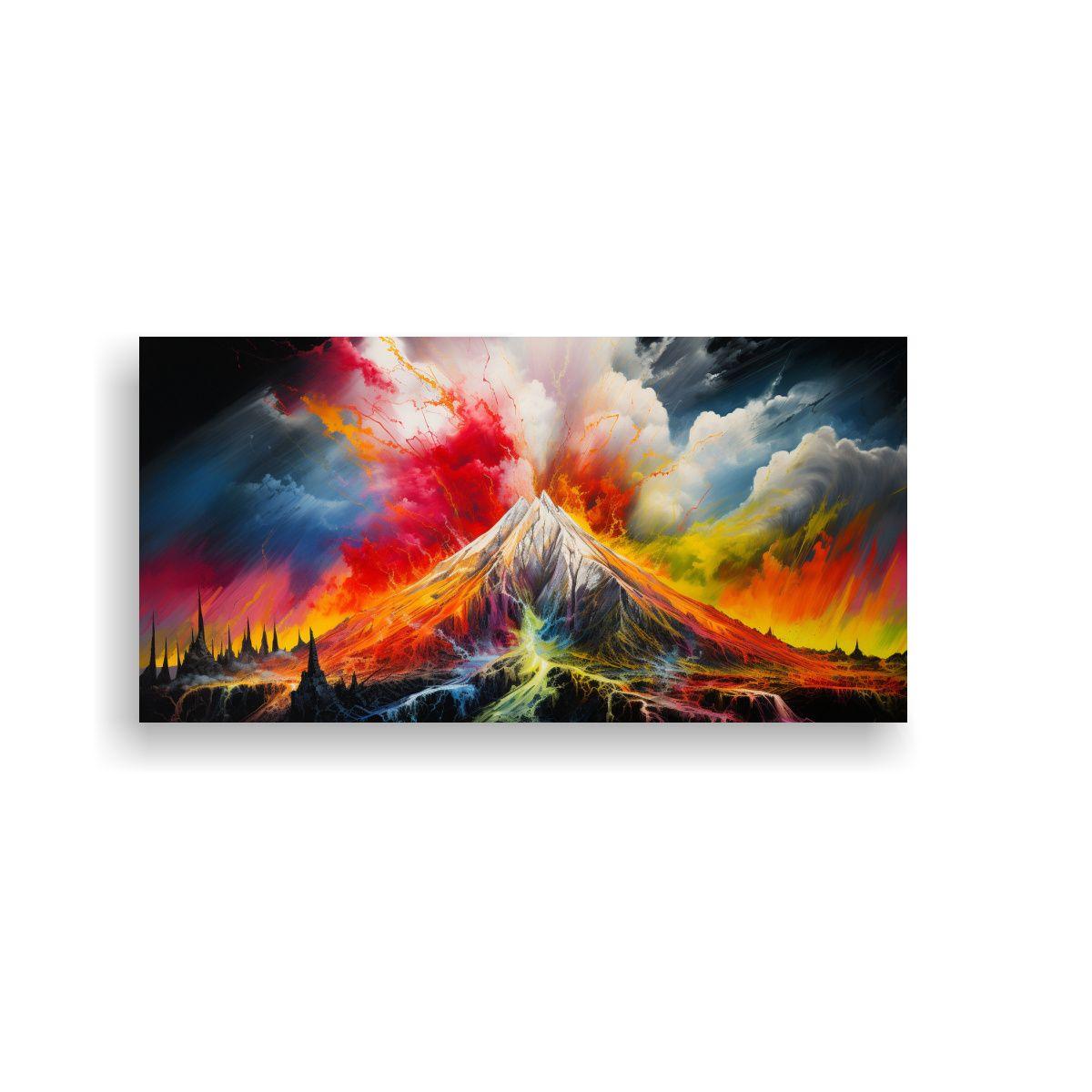 Pintura Abstracta En Tela Para Cocina Con Arcoíri 40x20cm-0