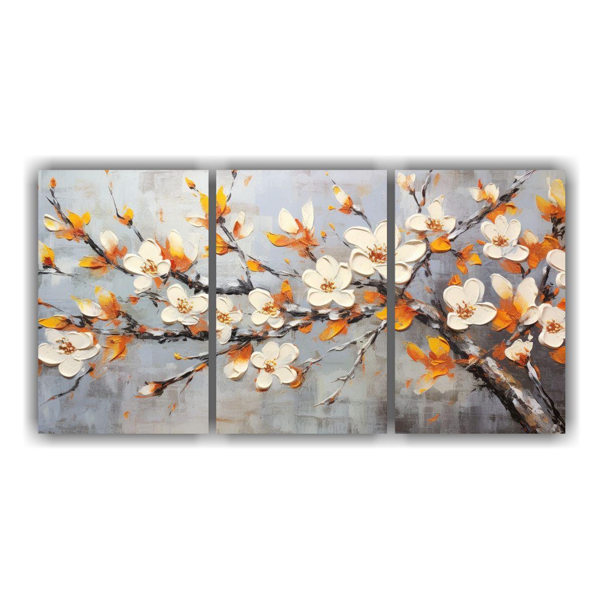 Pintura Lienzo Expresión Actual Cerezo Naranja 240x120 Cm-0