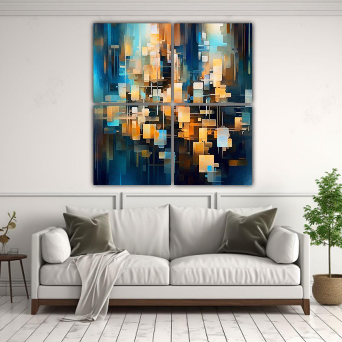 Cuatro Telas De Bastidor Con Personalidad 100x100 Cm-2
