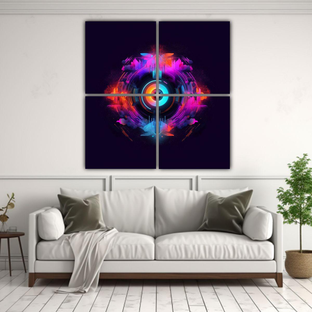 Cuadros Estilo Galería Con Impactante Figura 120x120 Cm-2