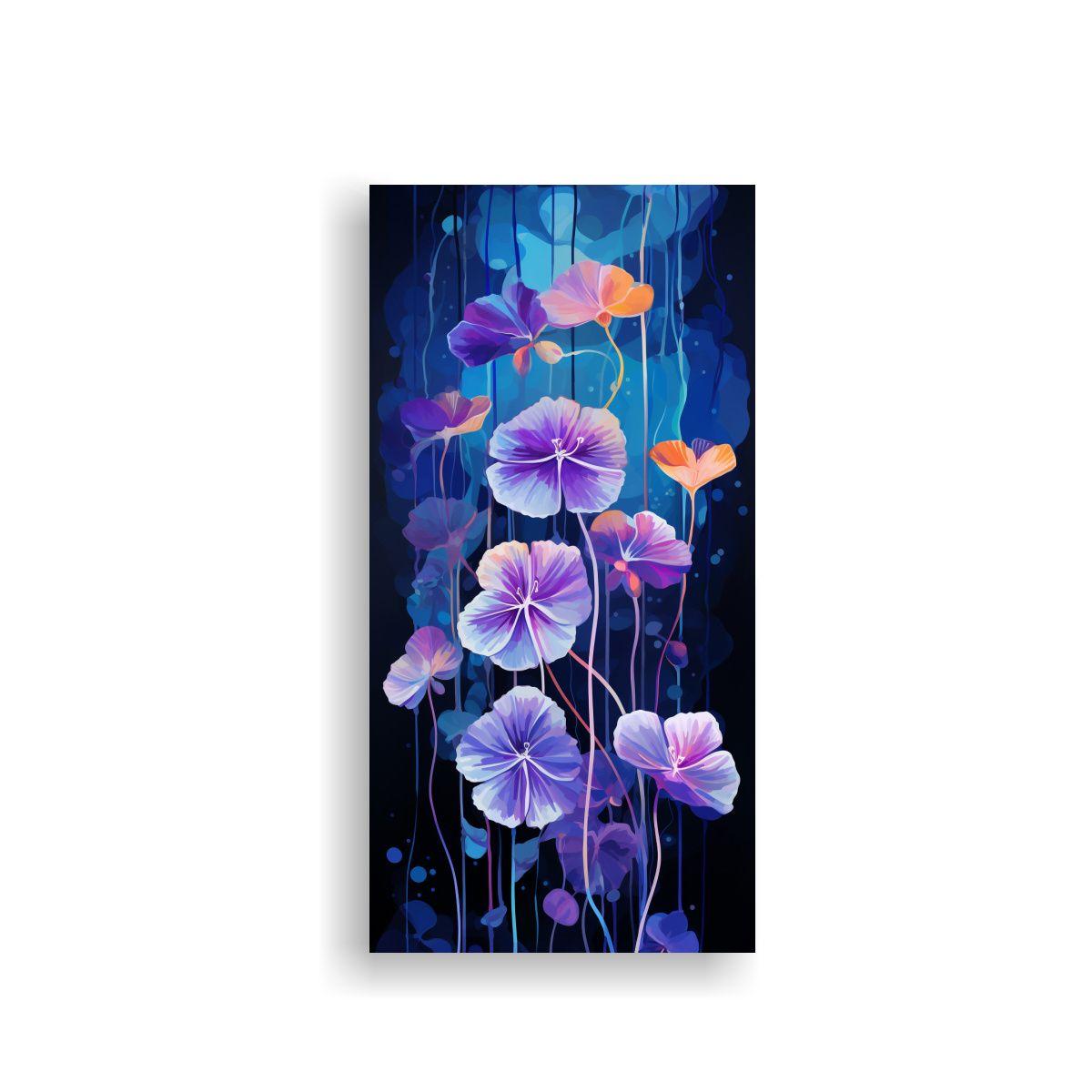 Pintura Lienzo Nasturtium En Púrpura Con Hierbas 80x160cm-0