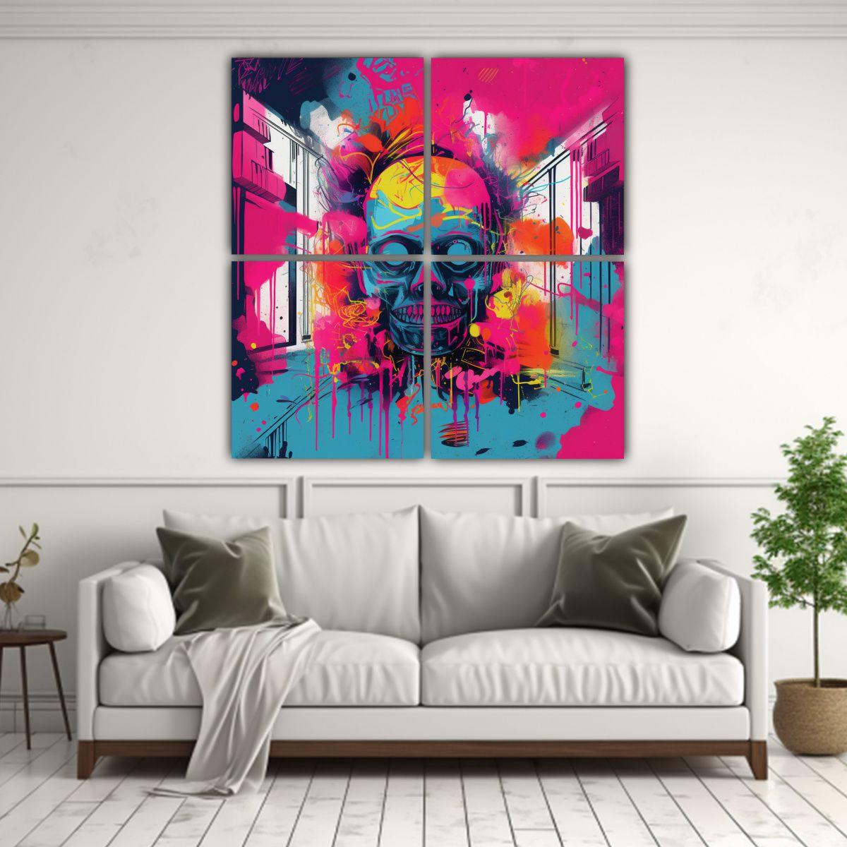 Cuatro Lienzos Tema Elegante: Rogues Creativos 80x80 Cm-2
