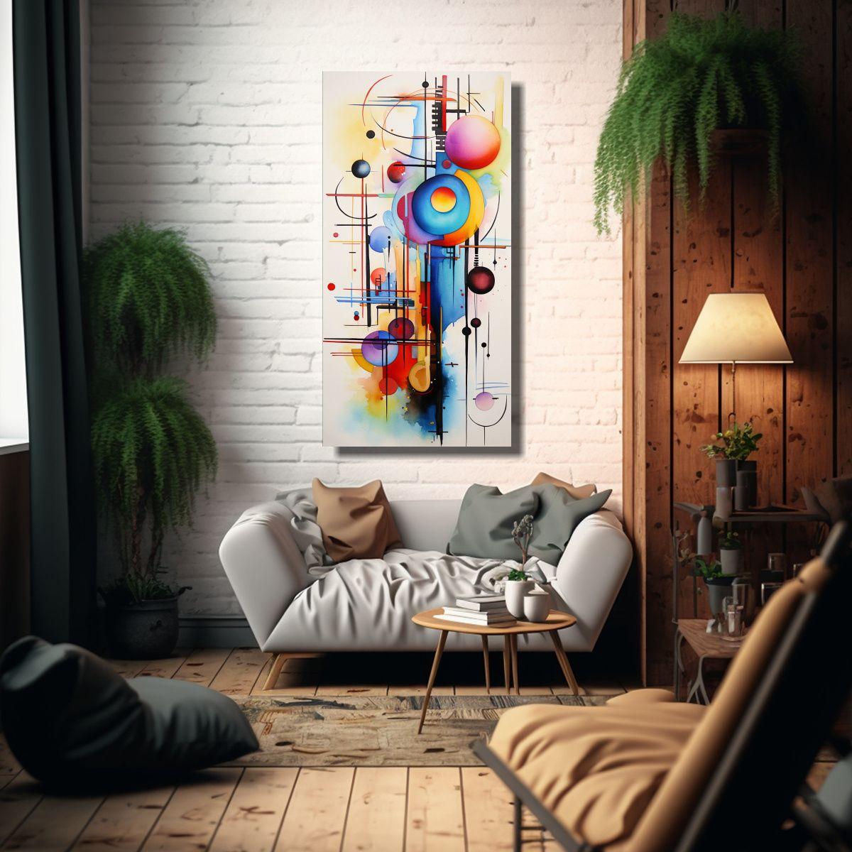 Pintura Conceptual Minimalista Acuarela Abstracta 50x100cm-2