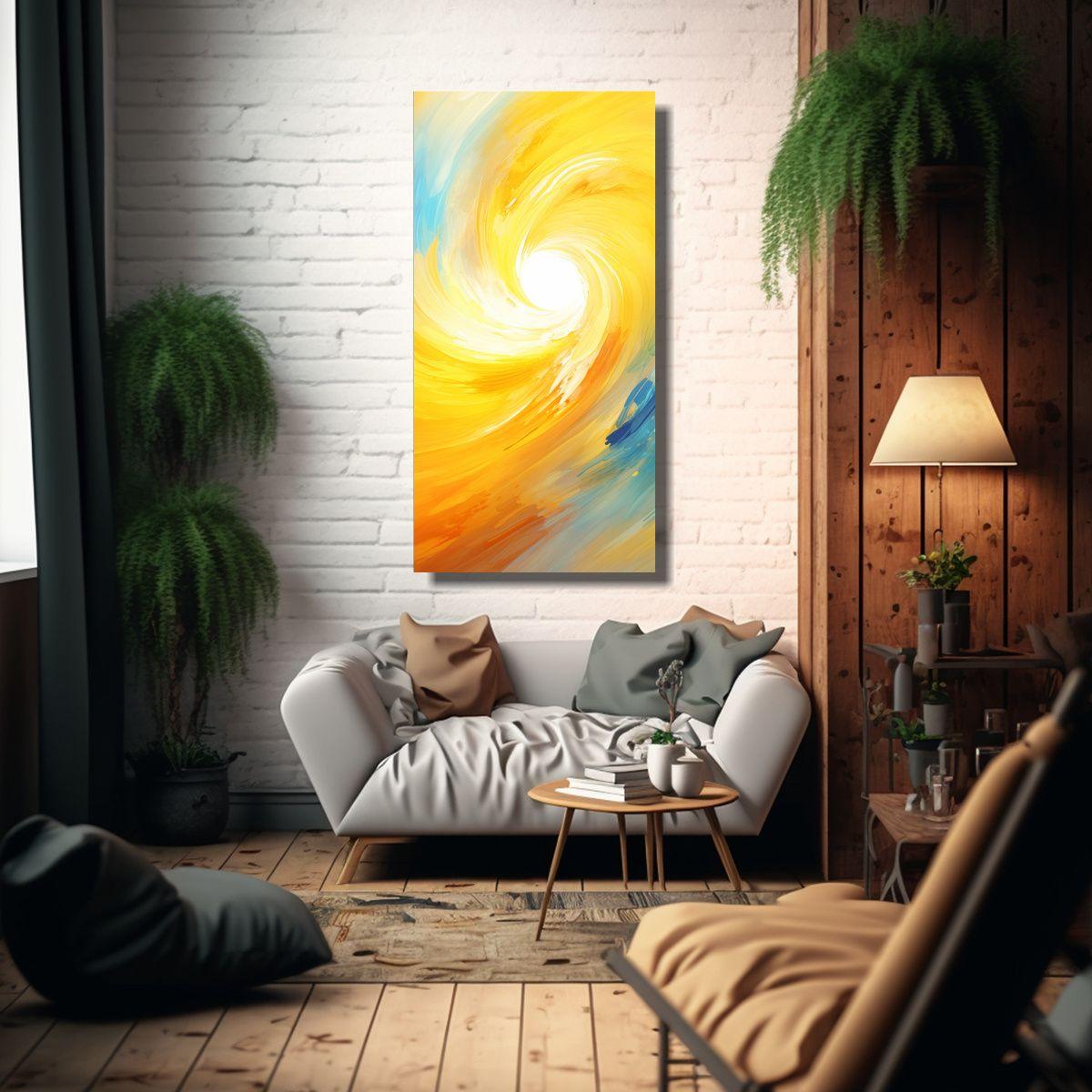 Pintura Abstracta En Bastidor Acuarela Belleza 50x100cm-2