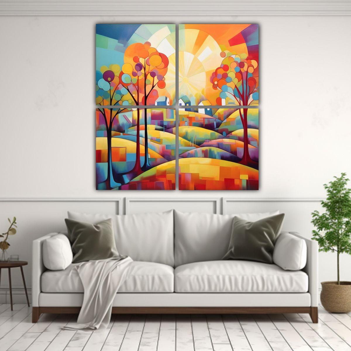 Pinturas Decorativas De Línea Fina, Composición 160x160 Cm-2