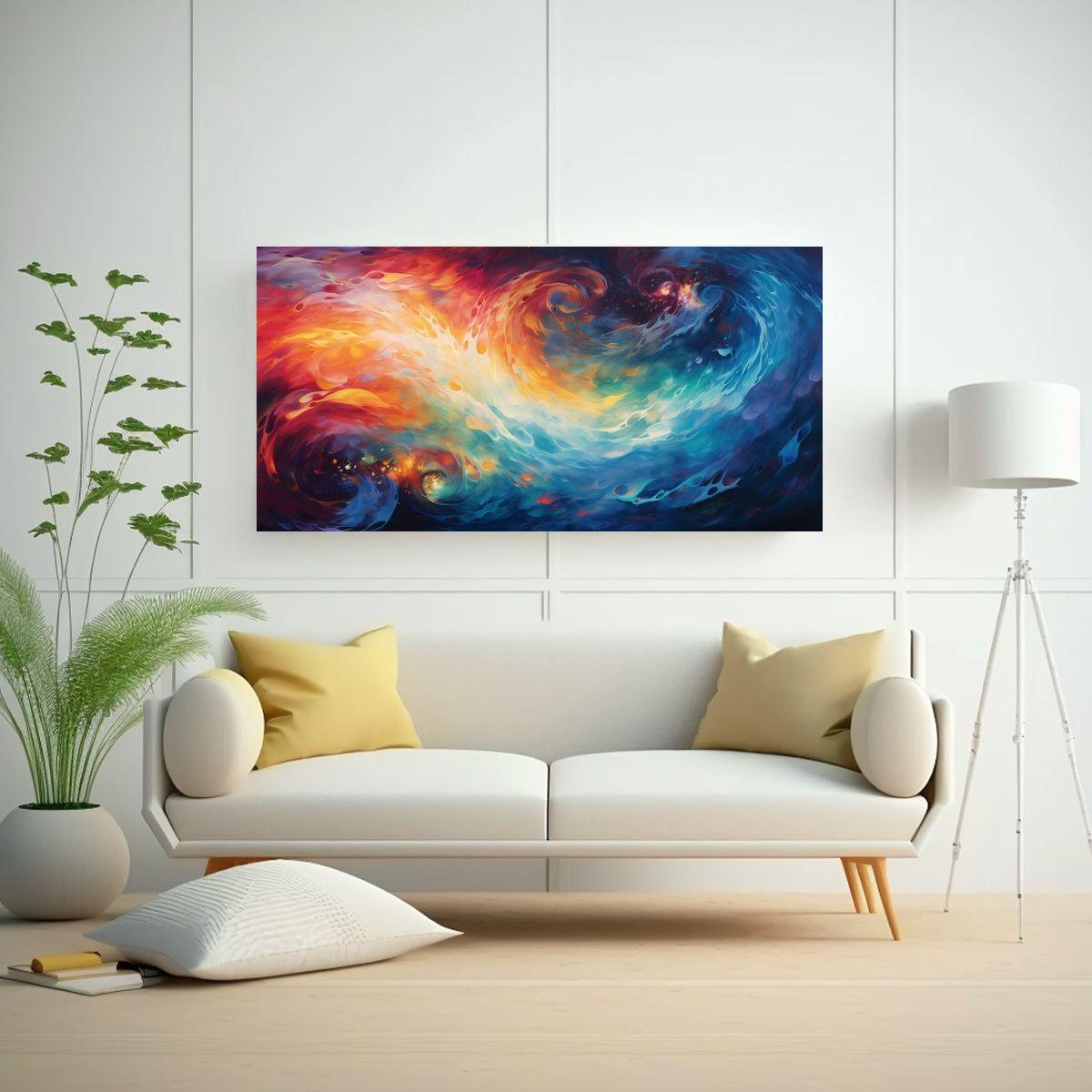 Pinturas Decorativas Con Formas De Remolino Rojo 140x70cm-2