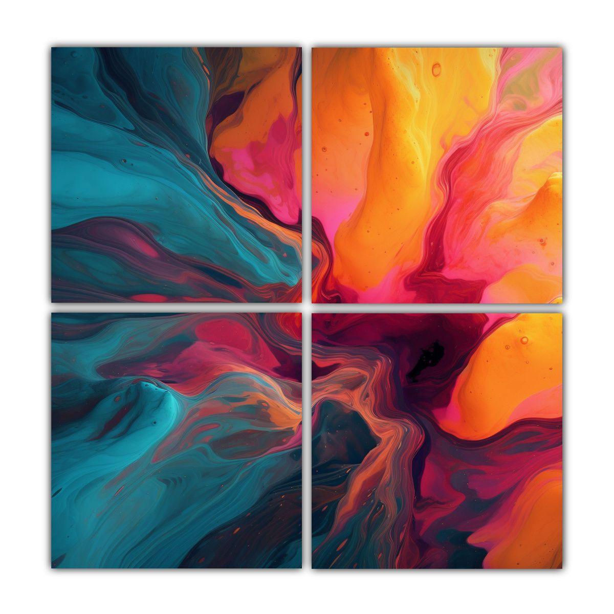 Cuadros De Decoración Con Colores Abstractos 200x200 Cm-0
